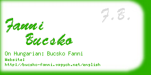 fanni bucsko business card